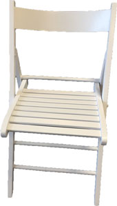 Chaise en bois pliante blanche